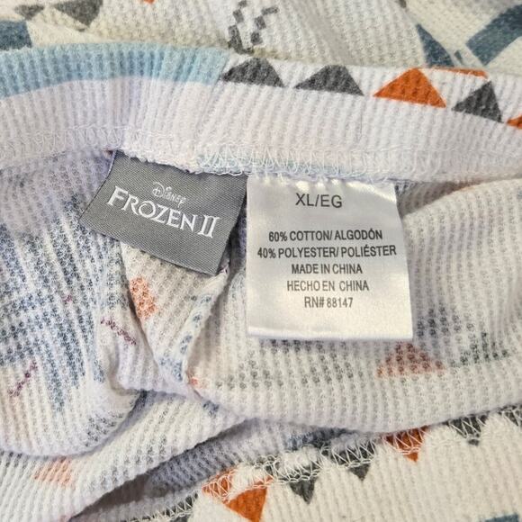 Disney‎ Womens Lounge Pants XL Olaf Frozen Waffle Knit MJC Intl Cartoon PJ Comfy - Picture 7 of 7